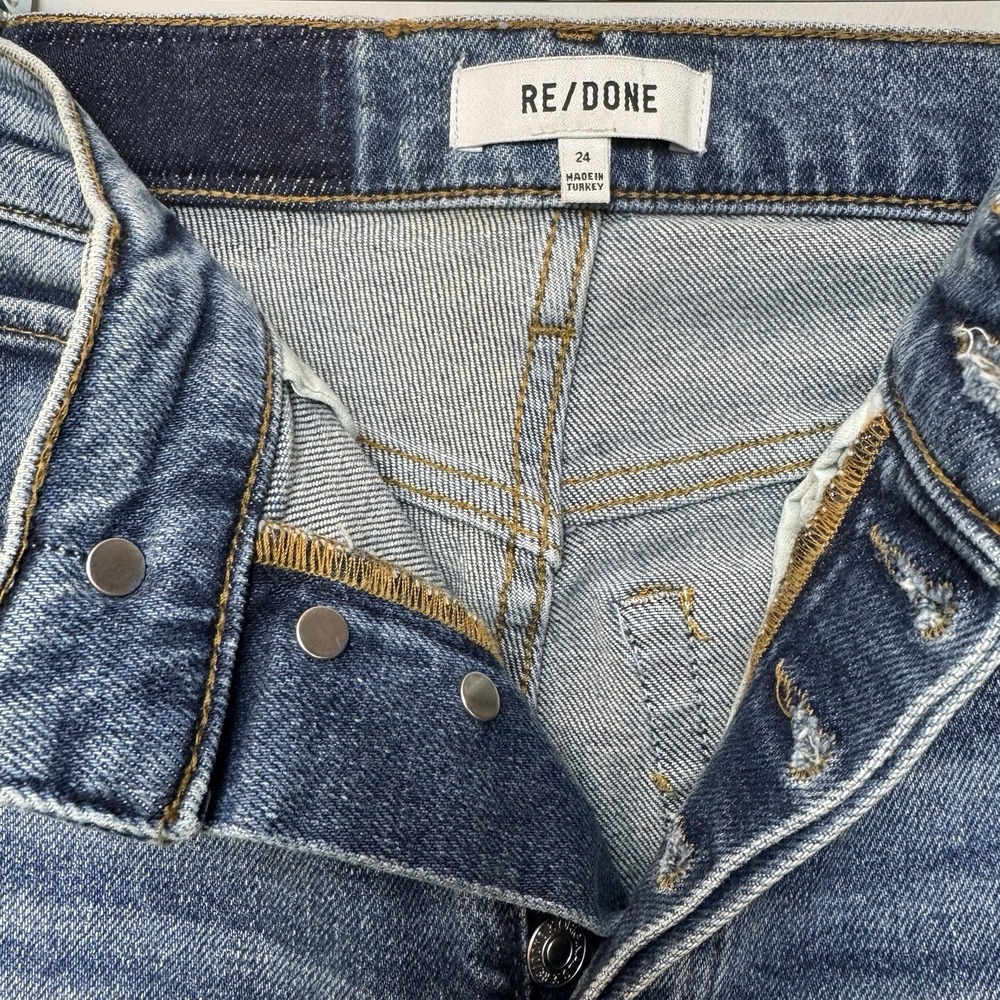 RE / DONE size 24 Mid‎ 90's High-Rise ankle crop stretch button fly Redone NWOT - Picture 7 of 12